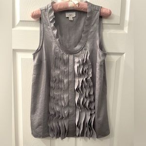 Loft sleeveless top with ruffled detail